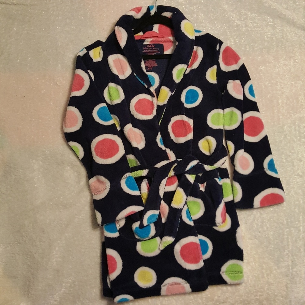 JUSTICE Sleepwear! Navy circles  soft fleece robe!